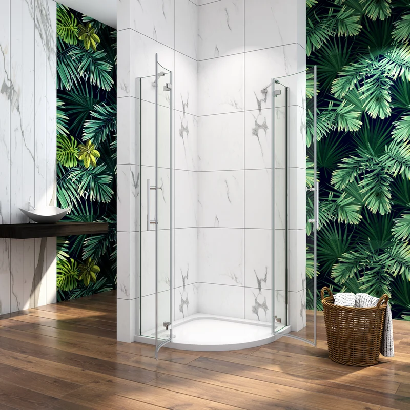 Cabina de ducha semicircular mampara de baño 6mm ESG cristal diferentes tamaños