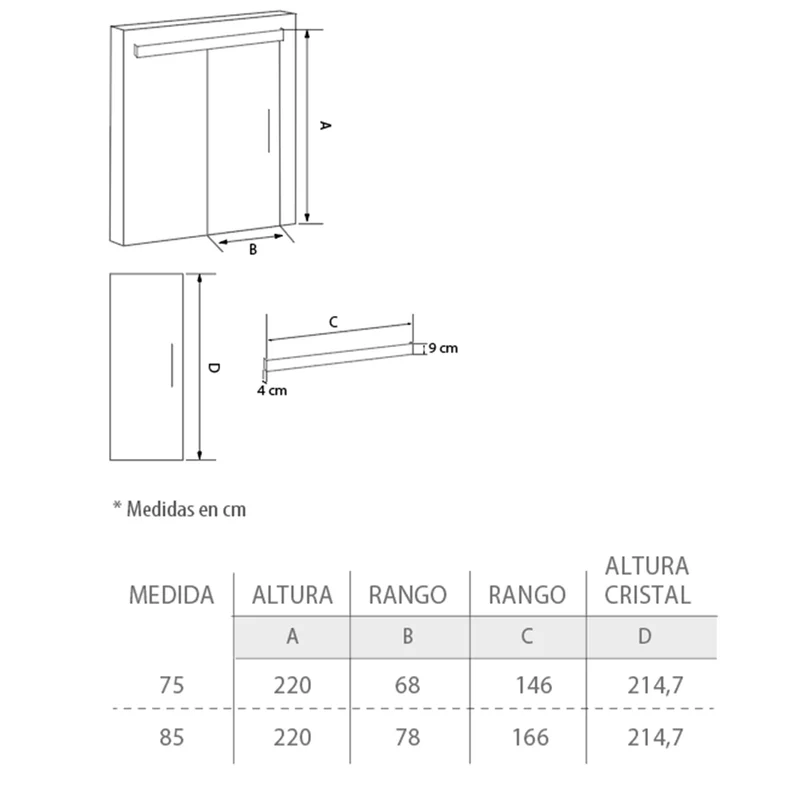 Puerta de paso para baño modelo Nepal