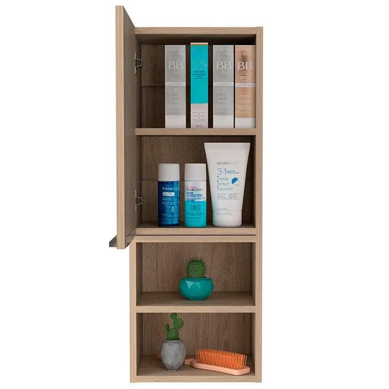 Gabinete de Baño Ciro, Beige, con Puerta y Cuatro Entrepaños
