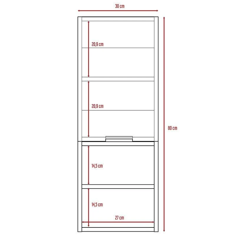 Gabinete de Baño Ciro, Beige, con Puerta y Cuatro Entrepaños