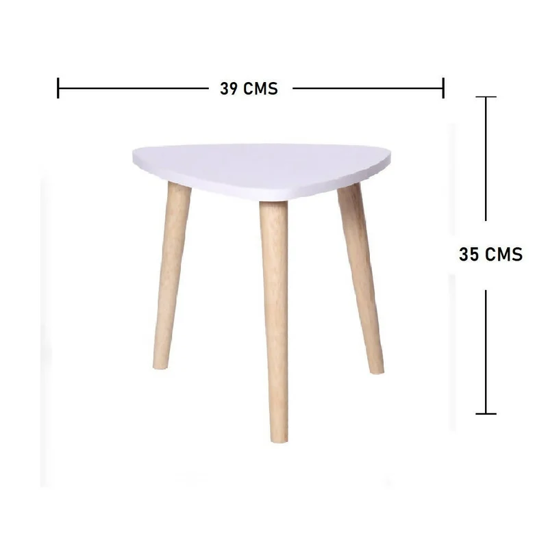 Mesa de Centro Triangular 35x40x40cm Blanca