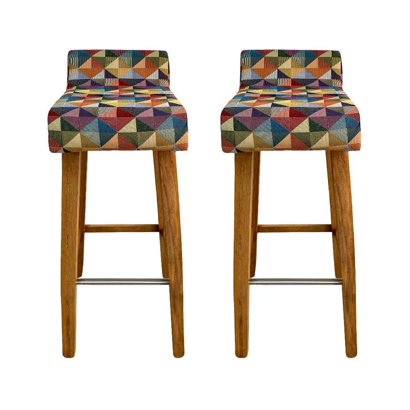 Set x 2 Silla Bar Madera 85x32x44.5cm Tapizada Colors