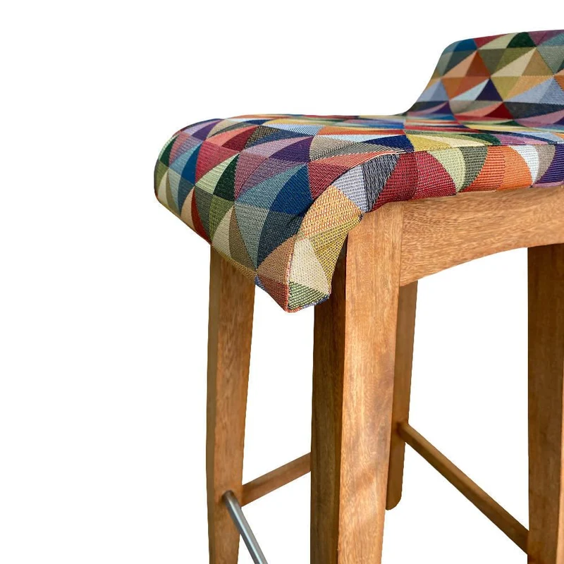 Set x 2 Silla Bar Madera 85x32x44.5cm Tapizada Colors