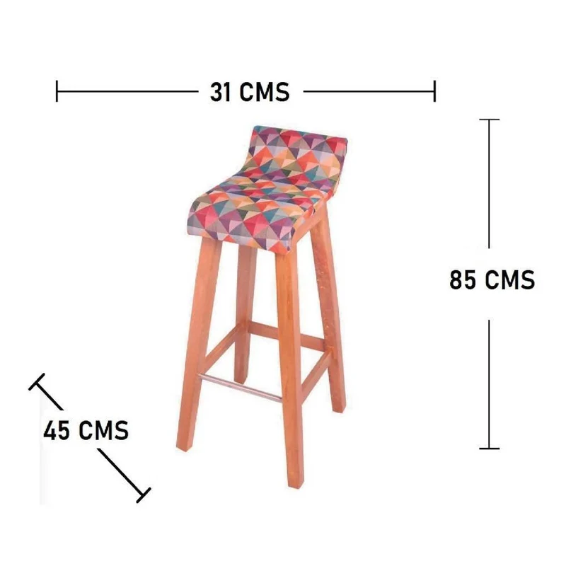 Set x 2 Silla Bar Madera 85x32x44.5cm Tapizada Colors