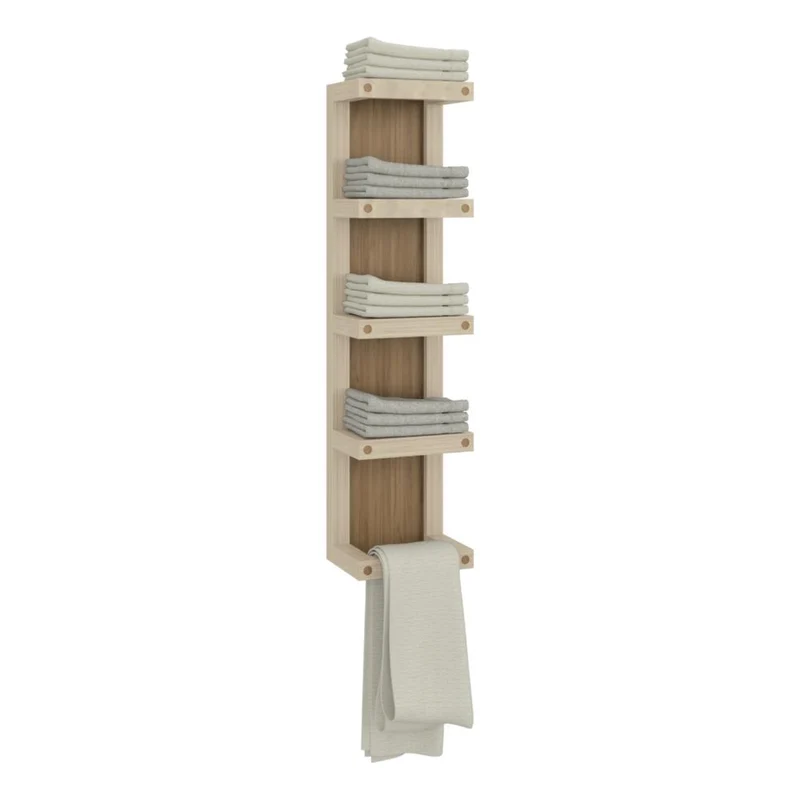 Toallero de Pared Arlington II, Kronos Fresno Europeo, con 5 niveles con gran espacio para ubicar toallas ZF