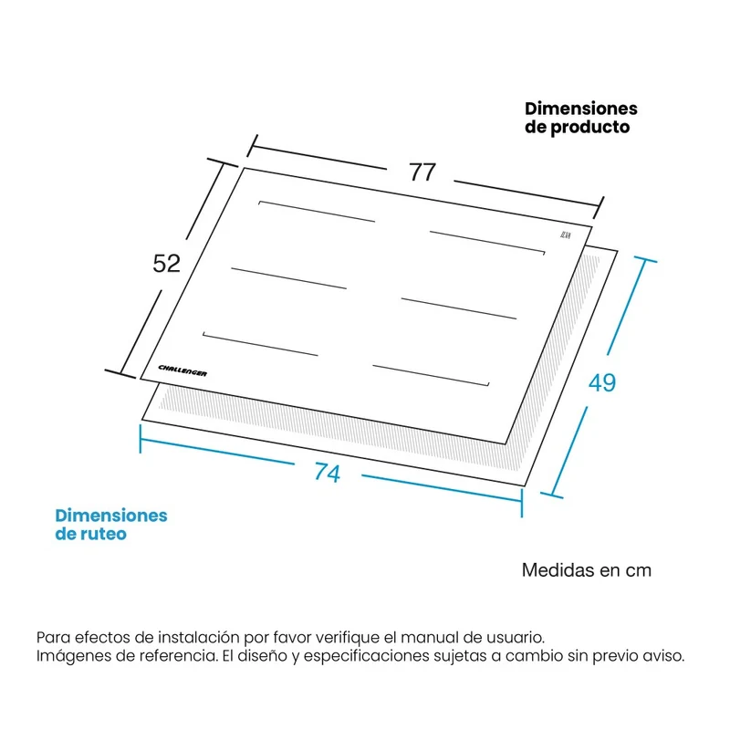 Estufa de Empotrar Inducción Challenger 4Pt 220V, In 6077