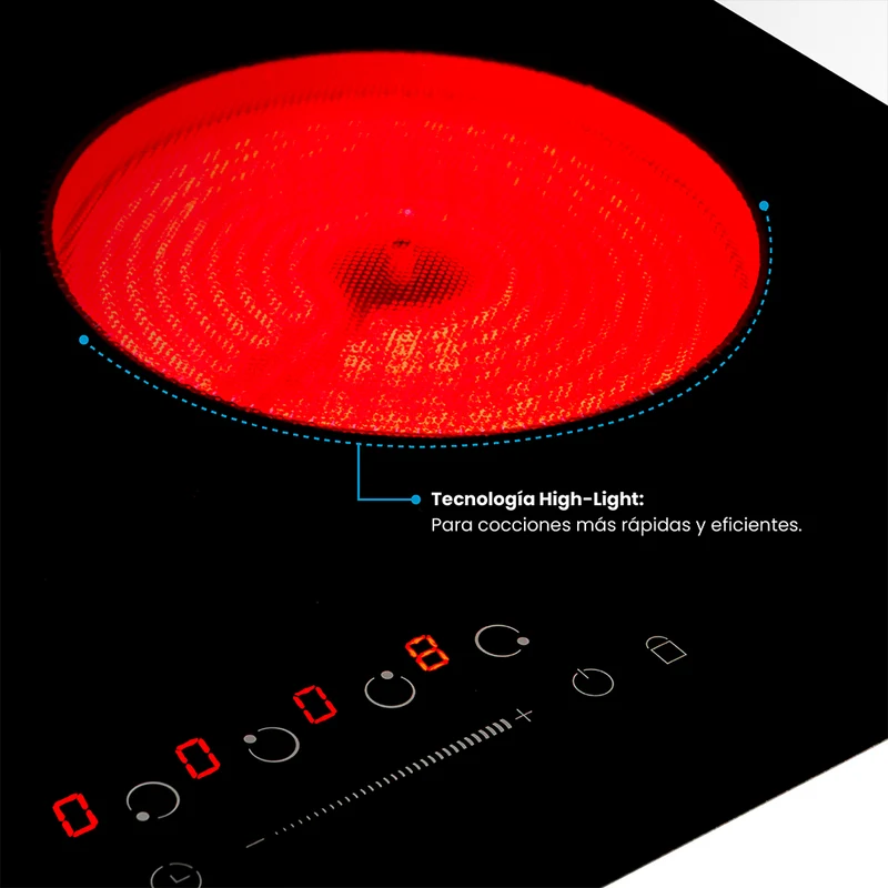 Estufa de Empotrar de Vitrocerámica 60 cm Challenger, Negro