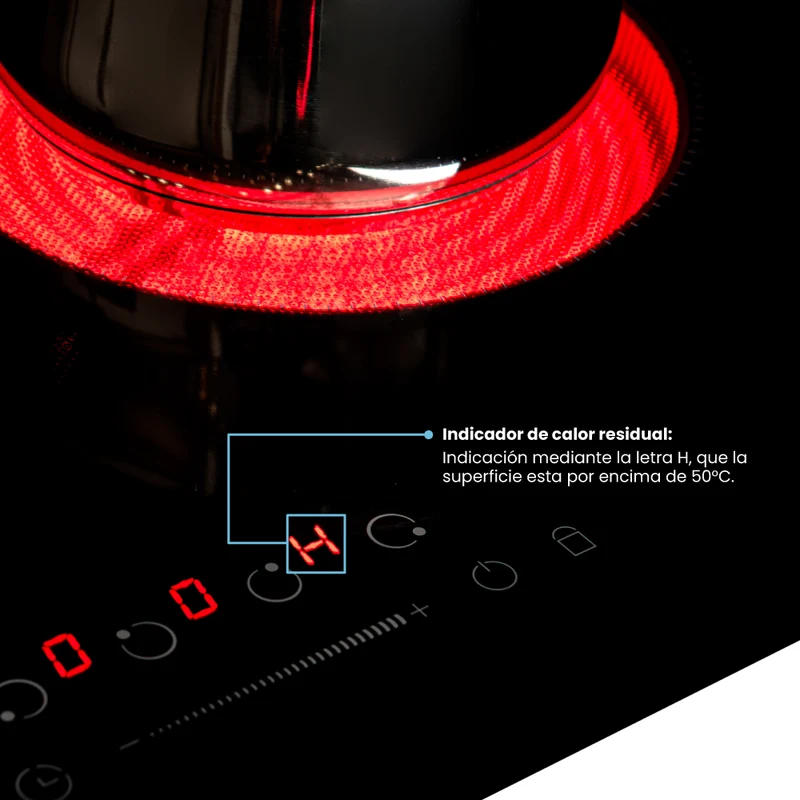 Estufa de Empotrar de Vitrocerámica 60 cm Challenger, Negro