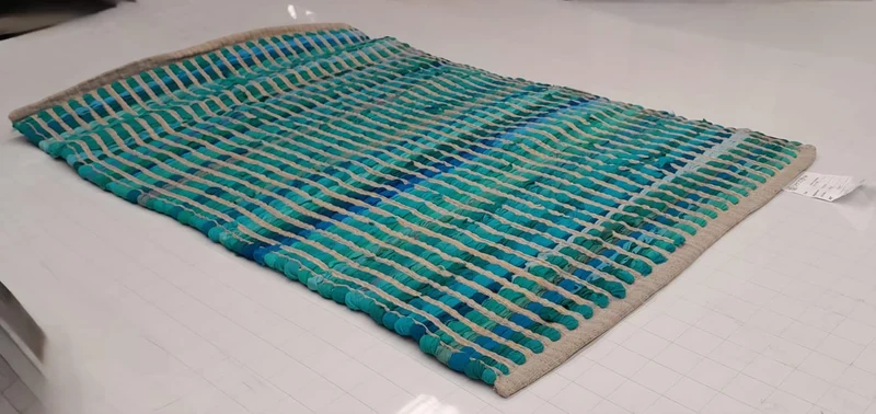 Alfombra Chindi Sarkanda Azul De Fibra Reciclada IC-11412 2x1