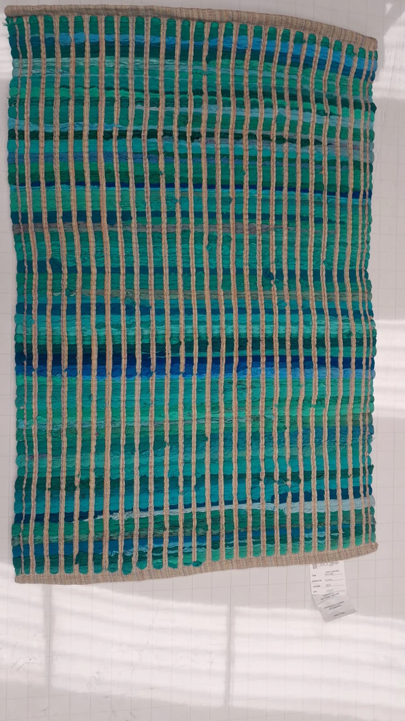 Alfombra Chindi Sarkanda Azul De Fibra Reciclada IC-11412 2x1