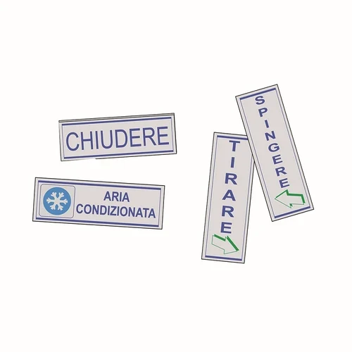 Etichetta adesiva segnaletica cm 15 x 5 chiudere