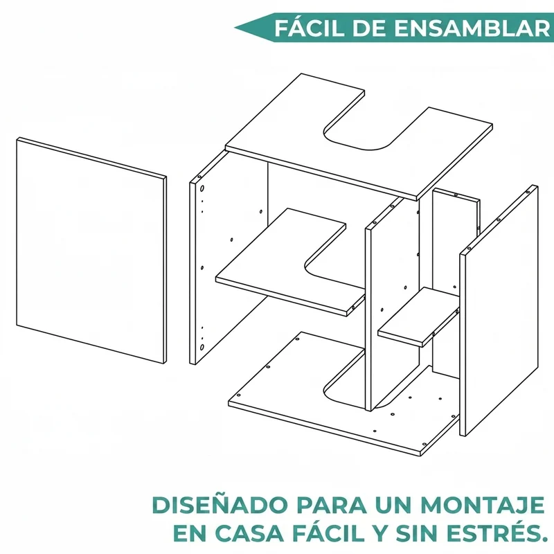 Mueble para Lavamanos Pascuale, Wengue y Fresno Europeo, No Incluye Lavamanos ZF