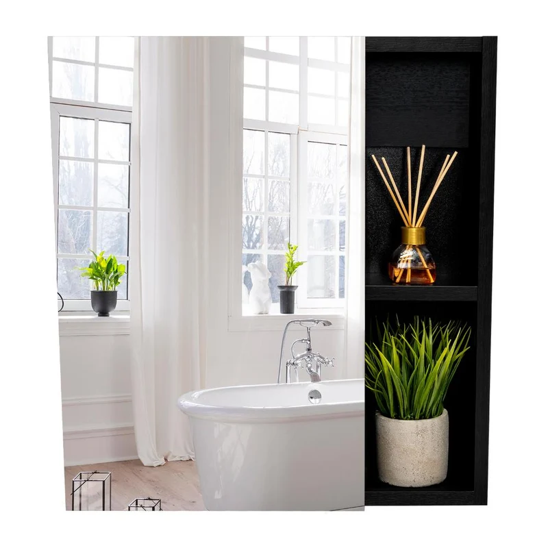 Gabinete de Baño Labell, Wengue, con Puerta Espejo y Entrepaños ZF