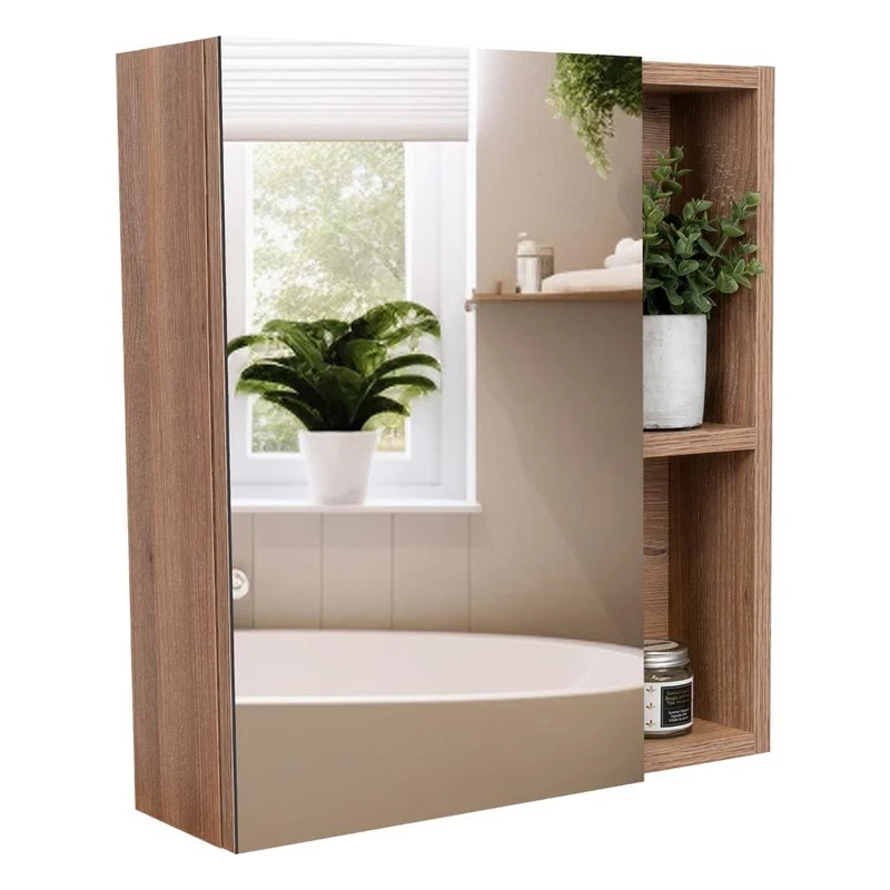 Gabinete de Baño Labell, Miel, con Puerta Espejo y Entrepaños ZF