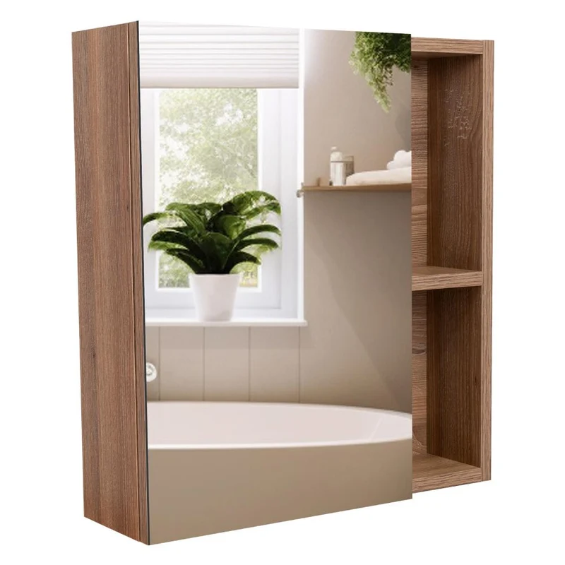 Gabinete de Baño Labell, Miel, con Puerta Espejo y Entrepaños ZF