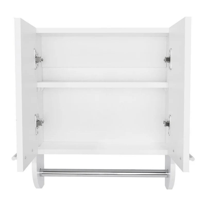 Gabinete de Baño Lupek, Blanco, con Tubo y Manija Metálicas