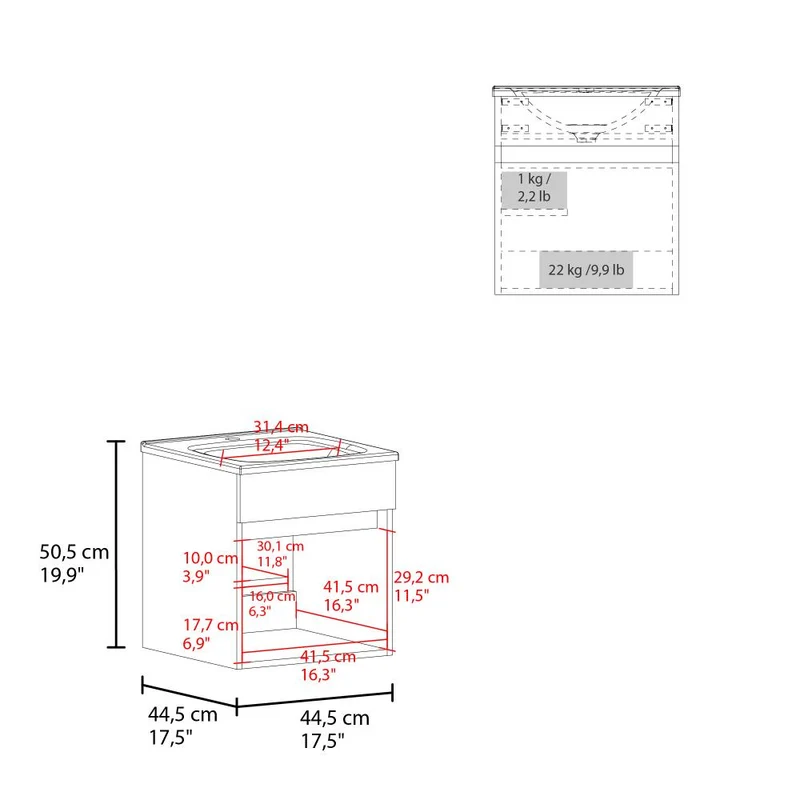 Mueble para Lavamanos Primax, Blanco Duqueza, con Espacio para Ubicar Objetos de Aseo ZF