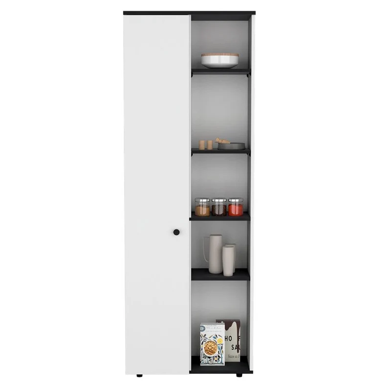 Alacena Multiusos Horbiz, Blanco y Wengue, con Espacio para Guardar Insumos ZF