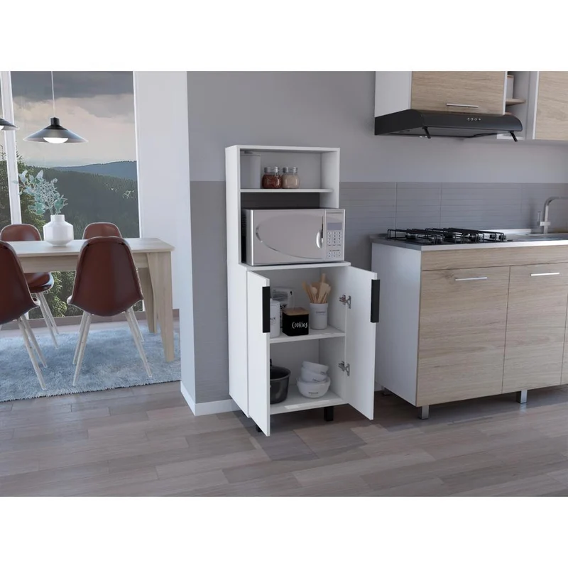 Alacena Oshawa, Blanco, con Superficie para Ubicar Objetos y Dos Puertas