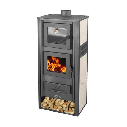 Stufa a legna con forno lucrezia 12-13 kw beige