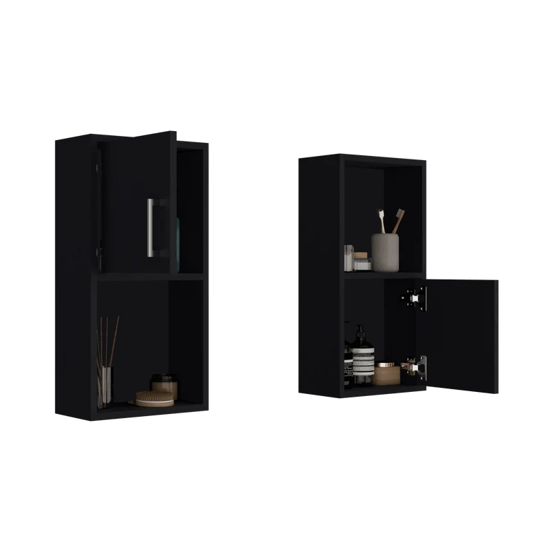 Gabinete de Baño Aqua 4, Wengue, con Puerta Abatible X2
