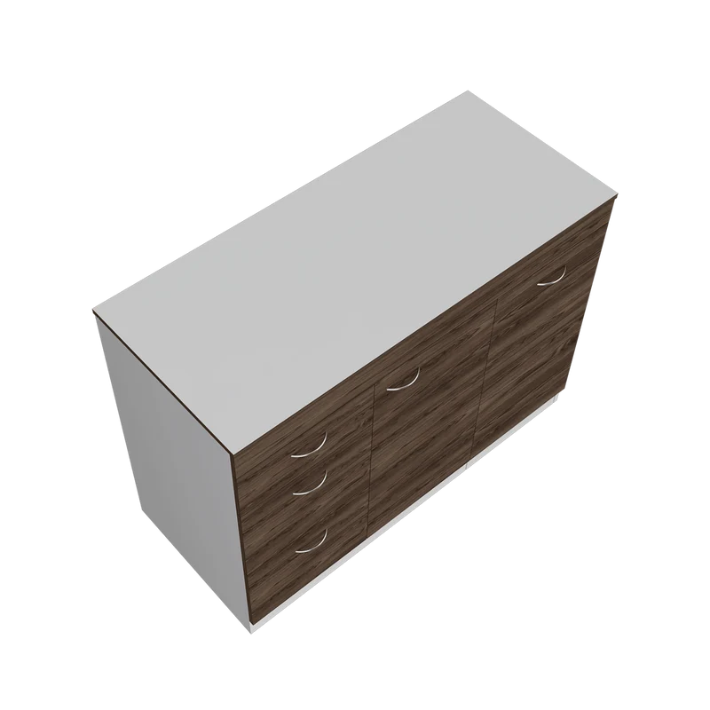 Gabinete Inferior de Cocina Amatista, Blanco y Chocolate, con Amplia Capacidad de Almacenamiento, No Incluye Mesón ZF