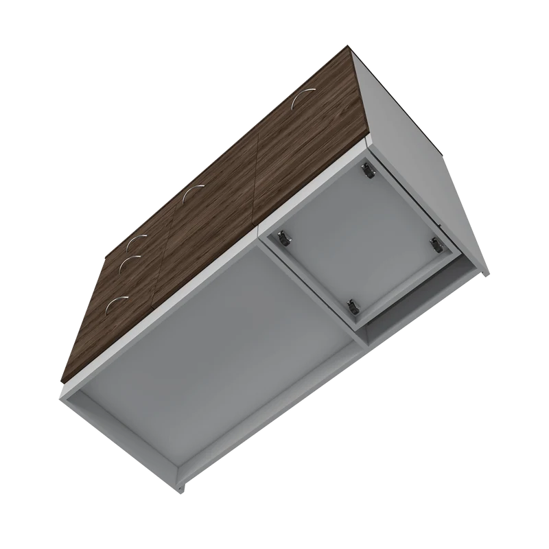 Gabinete Inferior de Cocina Amatista, Blanco y Chocolate, con Amplia Capacidad de Almacenamiento, No Incluye Mesón ZF