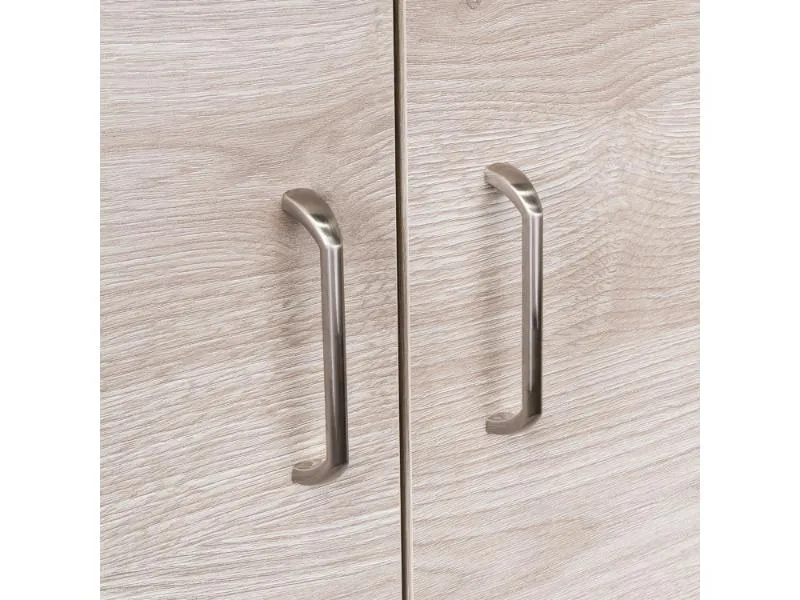 Alacena Multiusos Varese, Bardolino y Blanco Vainilla, Posee un Estante Adicional en la Puerta y Cuatro Entrepaños