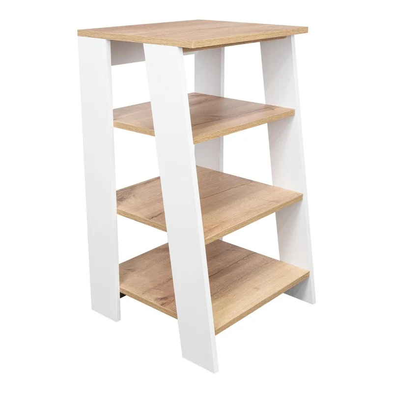 Organizador de Baño Aqua 3 Pequeño, Blanco Vainilla y Fresno Europeo, con Variedad de Entrepaños