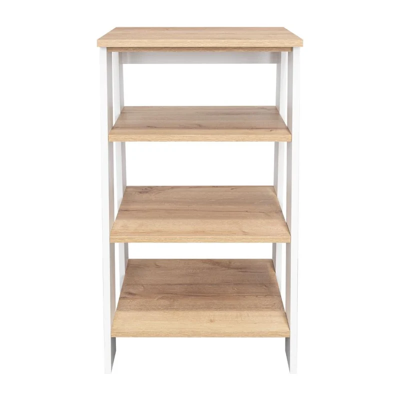 Organizador de Baño Aqua 3 Pequeño, Blanco Vainilla y Fresno Europeo, con Variedad de Entrepaños