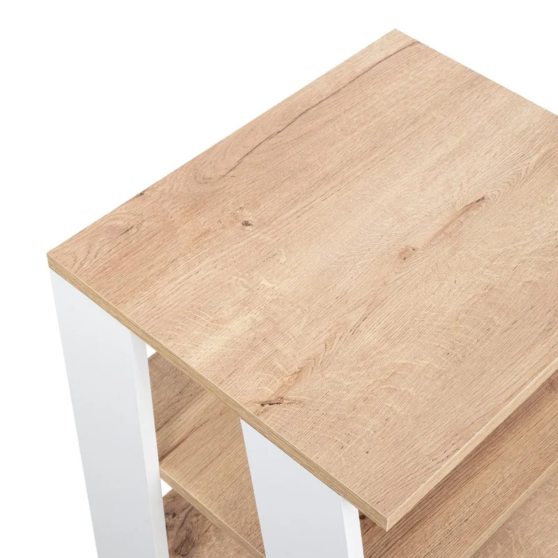 Organizador de Baño Aqua 3 Pequeño, Blanco Vainilla y Fresno Europeo, con Variedad de Entrepaños