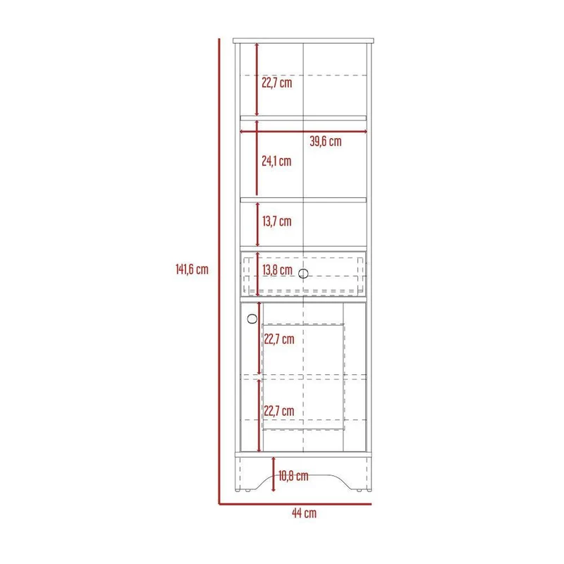 Gabinete de Baño Aqua 2, Blanco Perla y Café Claro, con Variedad de Entrepaños