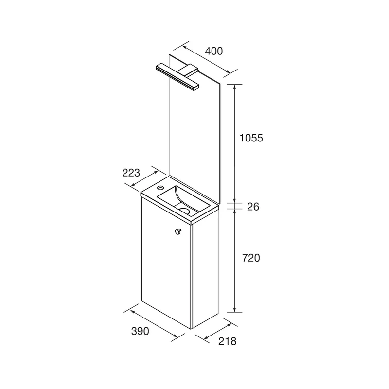 Mueble de baño Marville – Ultra compacto y suspendido