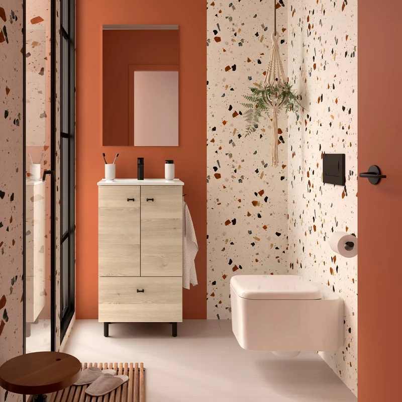 Mueble de baño con patas y fondo reducido Inara