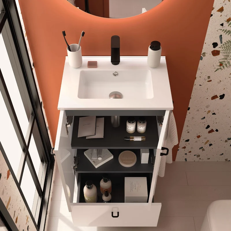Mueble de baño con patas y fondo reducido Inara