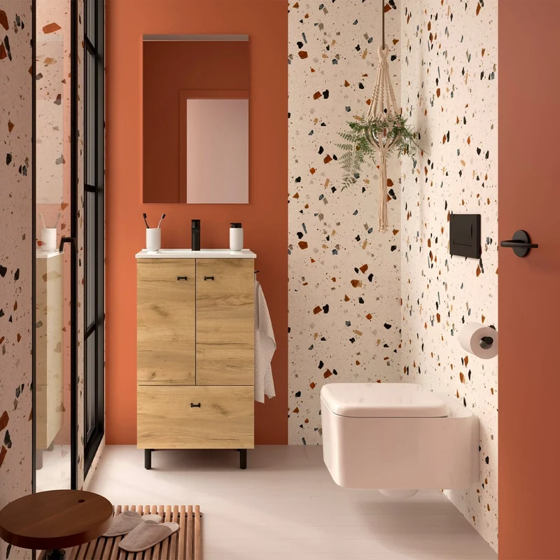 Mueble de baño con patas y fondo reducido Inara