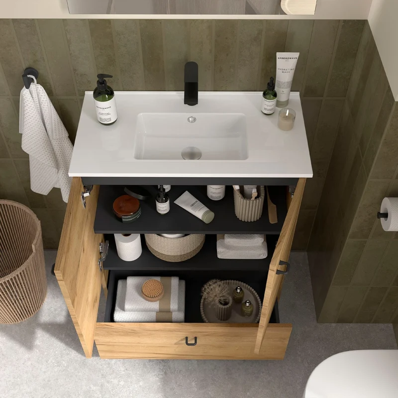 Mueble de baño con patas y fondo reducido Inara