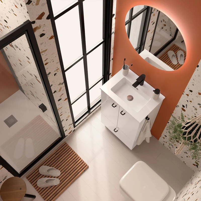 Mueble de baño con patas y fondo reducido Inara