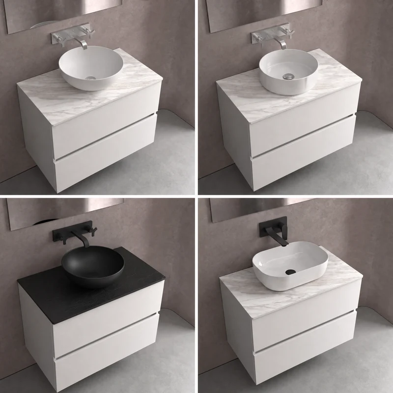 Mueble de baño Vima con lavabo sobre encimera