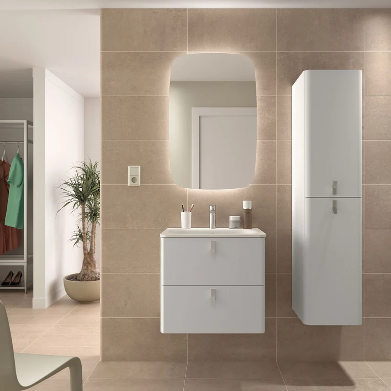 Mueble de baño suspendido Uniiq L-S con lavabo
