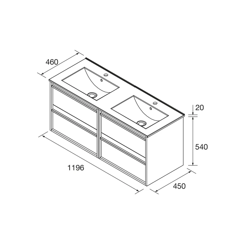 Mueble de baño Attila 4C de 120 cm