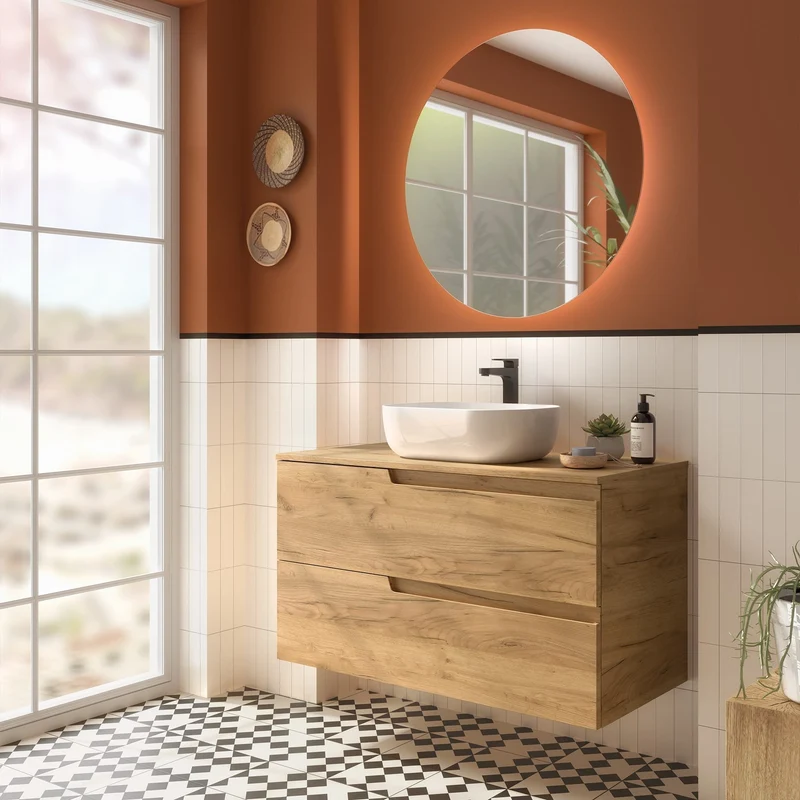 Mueble de baño Vima con lavabo sobre encimera