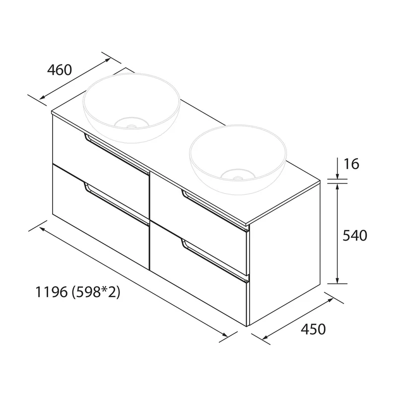 Mueble de baño con lavabo Vima 4C