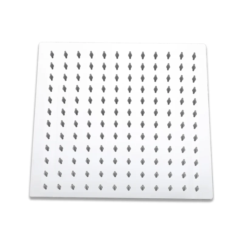 Aica Columna de Ducha con termostato y alcachofa cuadrada 30x30cm rociador superior plata brillante barra redonda