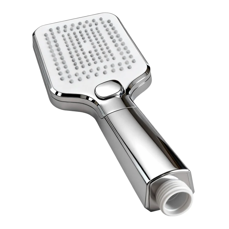 Aica Columna de Ducha con termostato y alcachofa cuadrada 30x30cm rociador superior plata brillante barra redonda