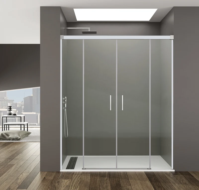 Mampara de Ducha Corredera Basic 2 Fijos + 2 Puertas Correderas