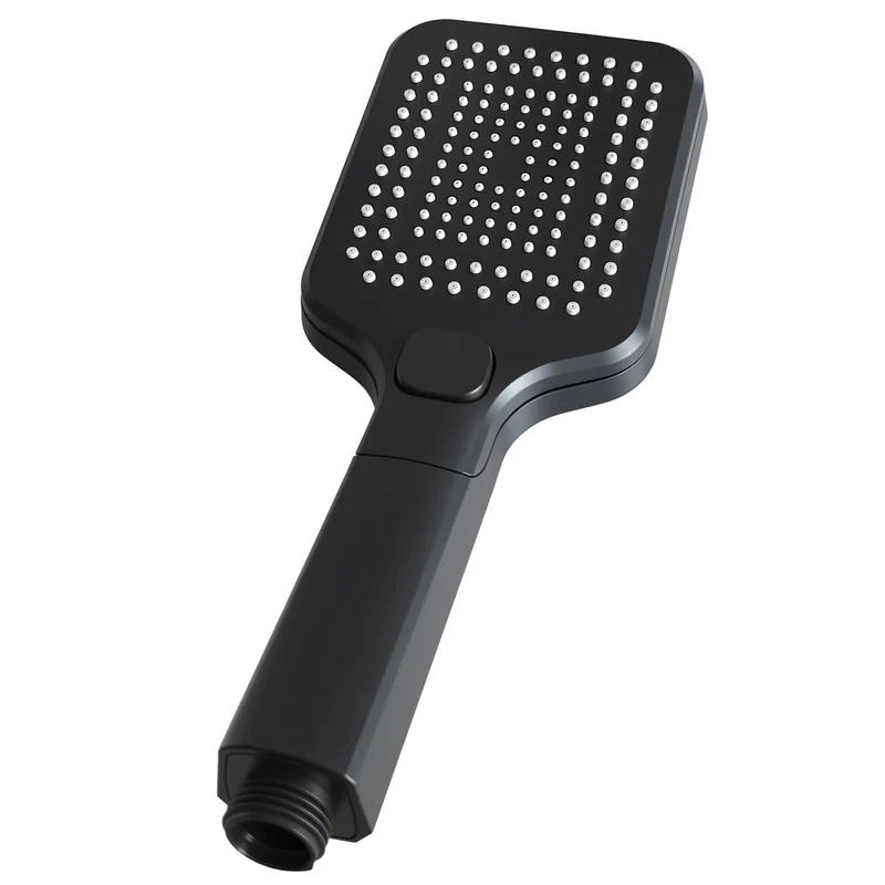 Aica Columna de Ducha Alcachofa Cuadrada con Termostato 30x30cm Rociador Superior Negro Mate Barra Regulable