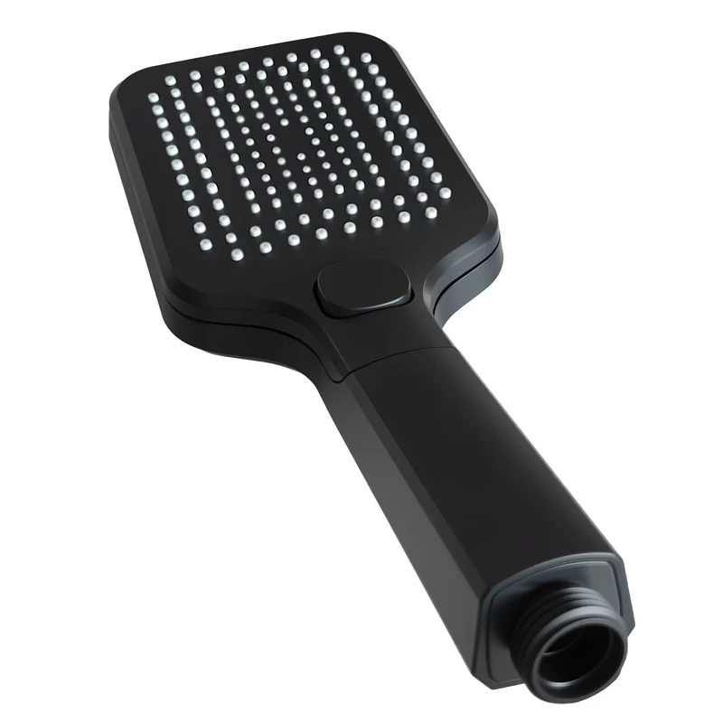 Aica Columna de Ducha Alcachofa Cuadrada con Termostato 30x30cm Rociador Superior Negro Mate Barra Regulable