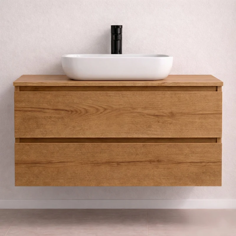 Almagro - Mueble de baño suspendido con lavabo sobre encimera