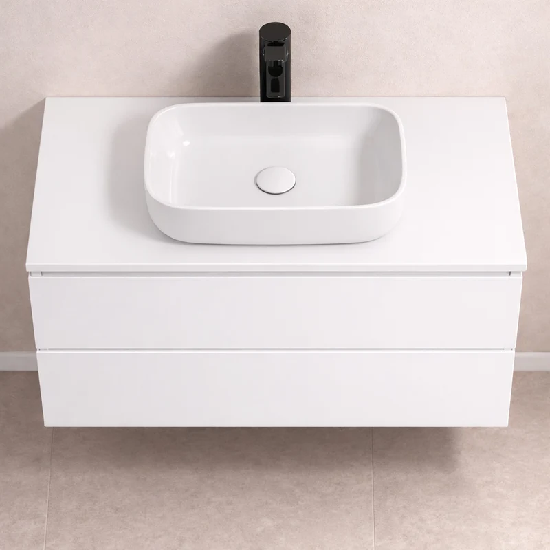 Almagro - Mueble de baño suspendido con lavabo sobre encimera